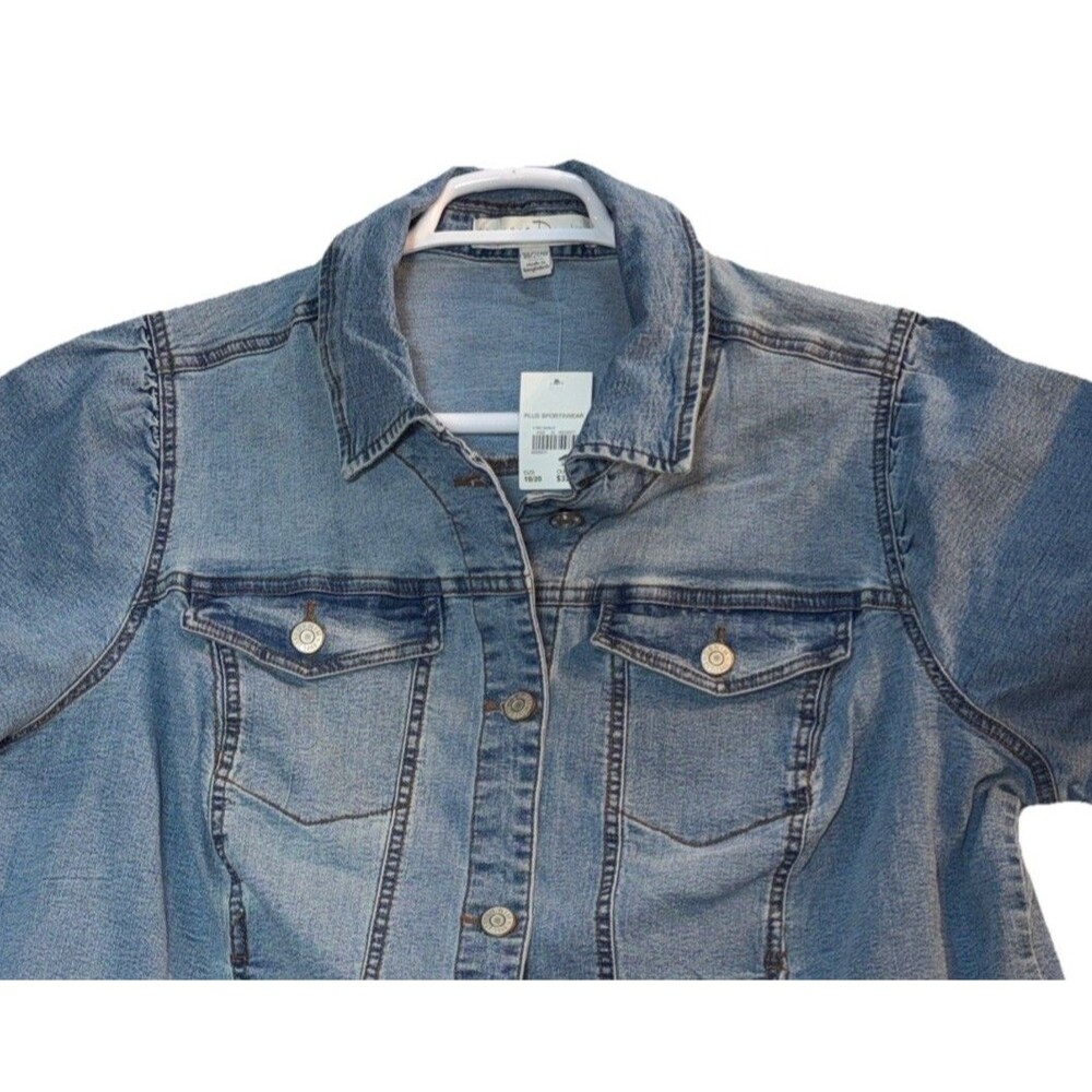 Cato Est. 1946 Sz 18/20W Light Blue Denim Short Sleeve Denim Jacket NWT